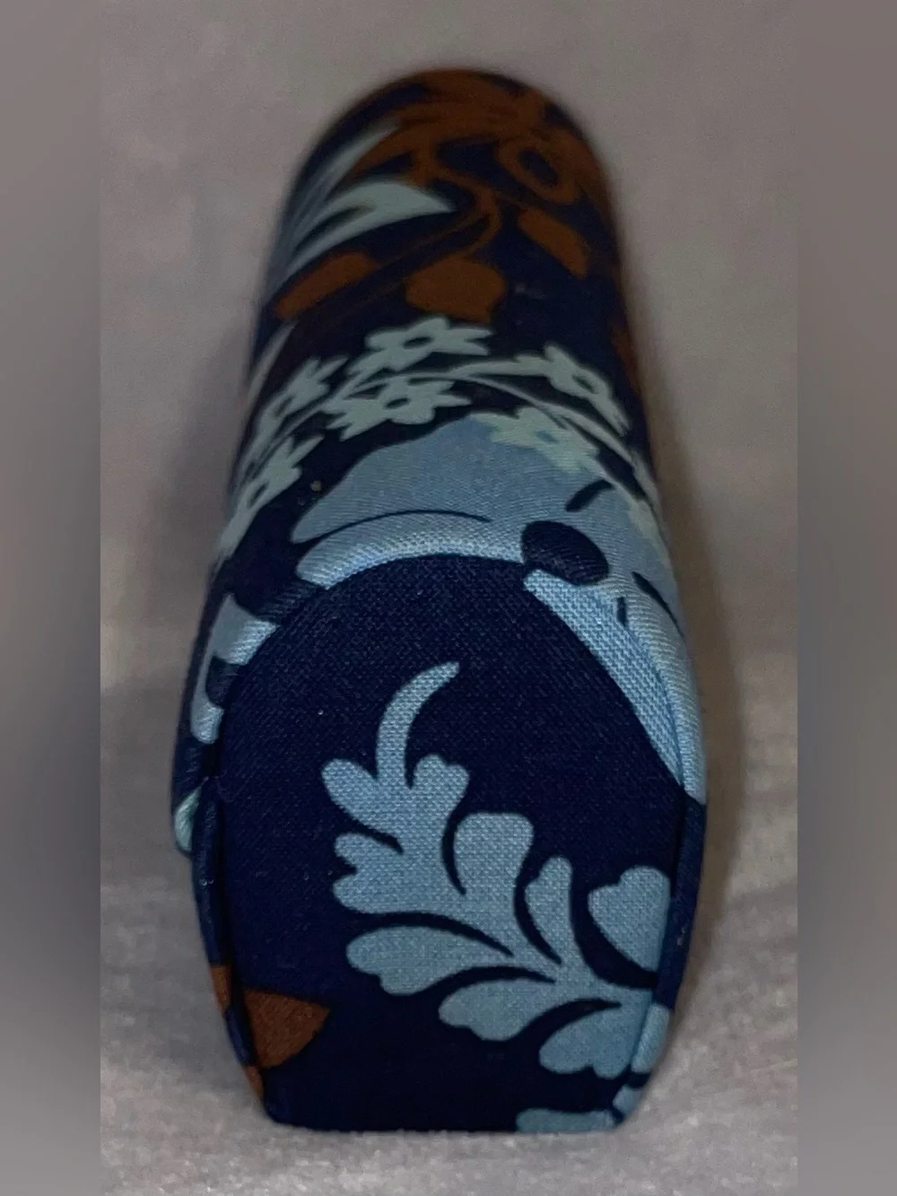 Vera Bradley Java Floral Hard Eyeglass Case Magnetic Closure Blue Brown Sunglass